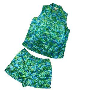Morgan Taylor Intimates VINTAGE 2-Piece Lingerie Patterned Short Set - Size‎ M